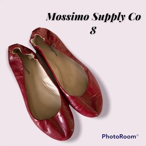 Mossimo Supply Co Deep Red Snakeskin Flats